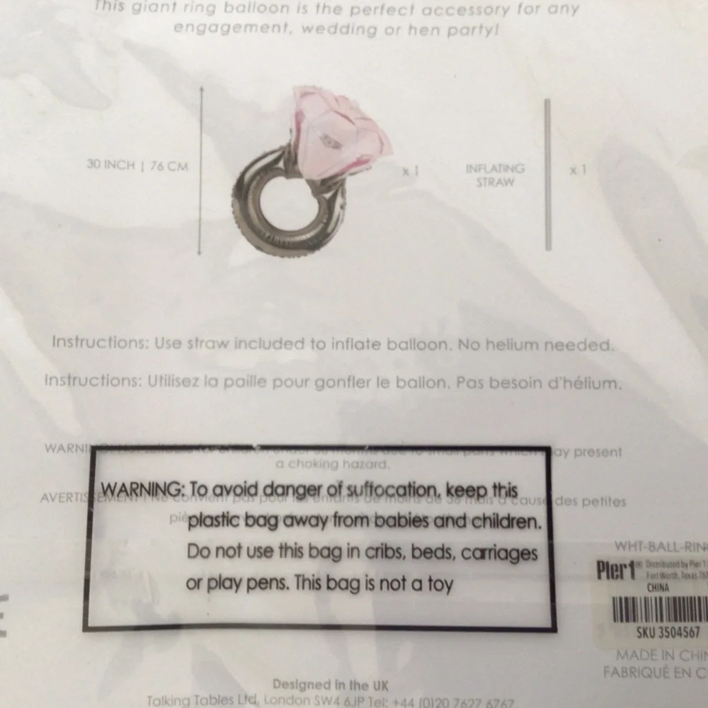 PIER ONE BRIDAL SHOWER WEDDING RING DECORATIONS NWT